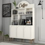 Hanah Home Lyon 120 Mueble Bar para Café - Crema y Nogal